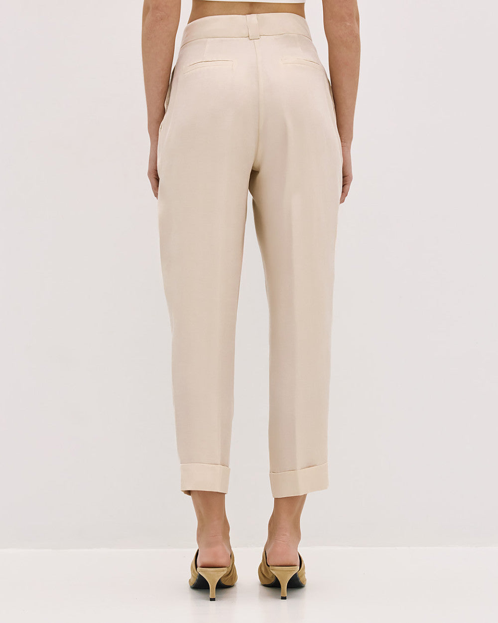 53-5025 High Waist Slouchy Pants - Brown Loft