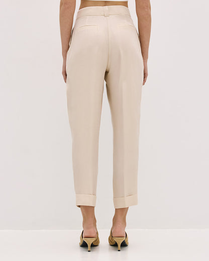53-5025 High Waist Slouchy Pants - Brown Loft