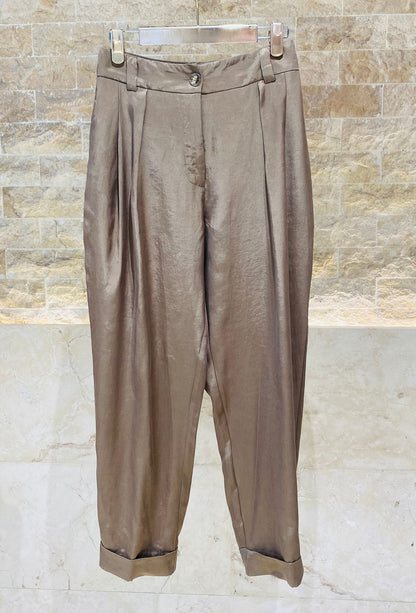 53-5025 High Waist Slouchy Pants - Brown Loft