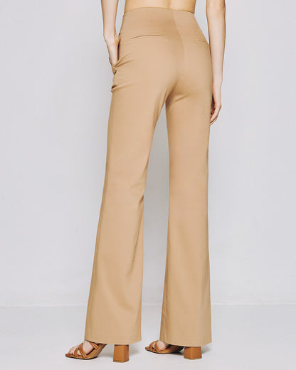 53-5028 High Waist Slightly Flare Pants - Brown Loft