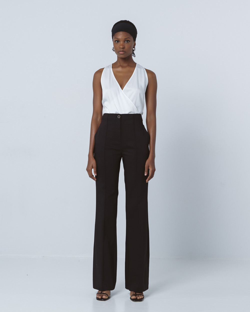 53-5028 High Waist Slightly Flare Pants - Brown Loft