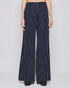 53-5053 High Waist Striped Flare Pants - Brown Loft