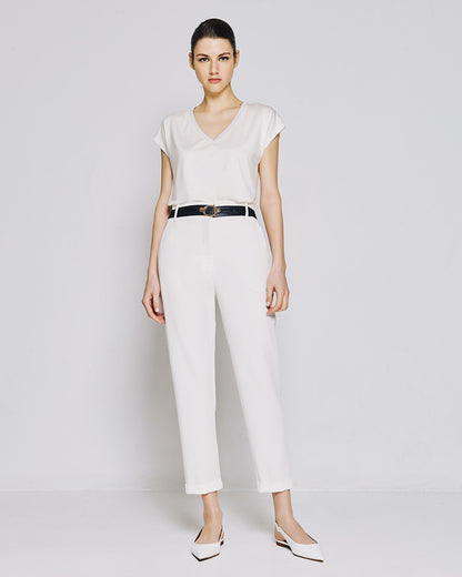 53-5150 High Waist Ankle Length Pants - Brown Loft