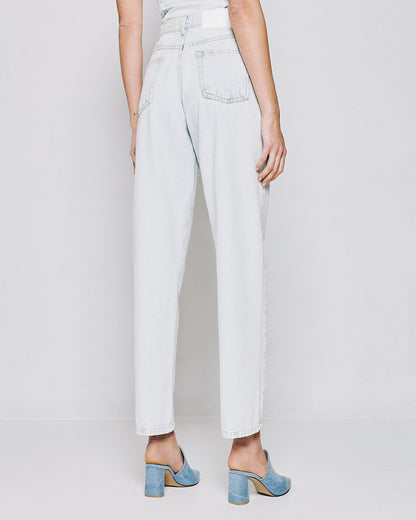 53-8040 High Waist Straight Leg Denim Pants - Brown Loft