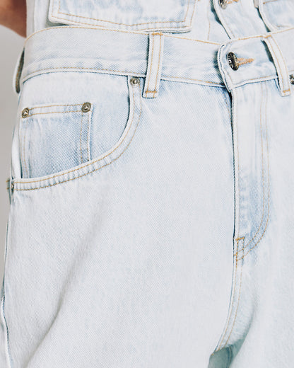 53-8040 High Waist Straight Leg Denim Pants - Brown Loft
