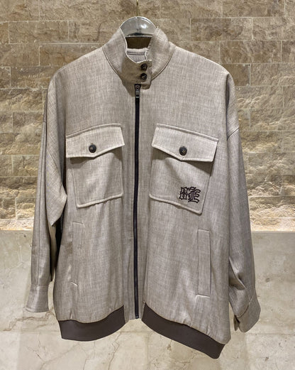 54-1021/5047 Oversized Jacket and Straight Leg Pants - Brown Loft