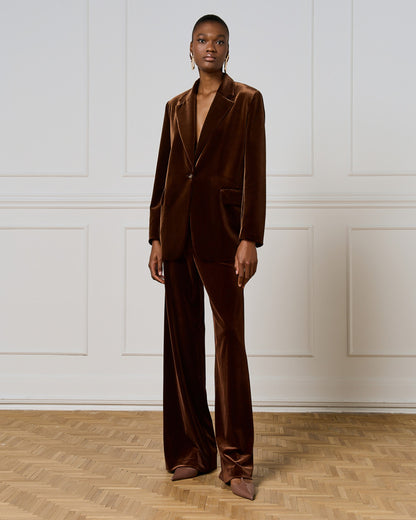 54-1035/5039 Velvet Jacket and Pants - Brown Loft
