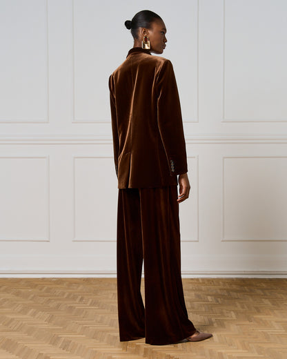 54-1035/5039 Velvet Jacket and Pants - Brown Loft