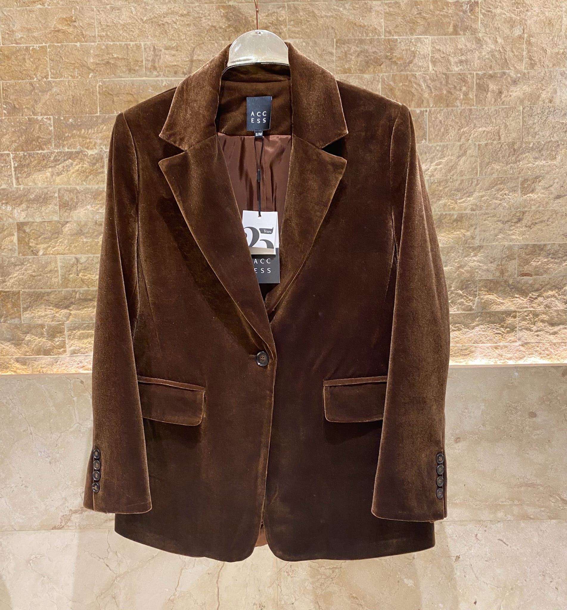 54-1035/5039 Velvet Jacket and Pants - Brown Loft