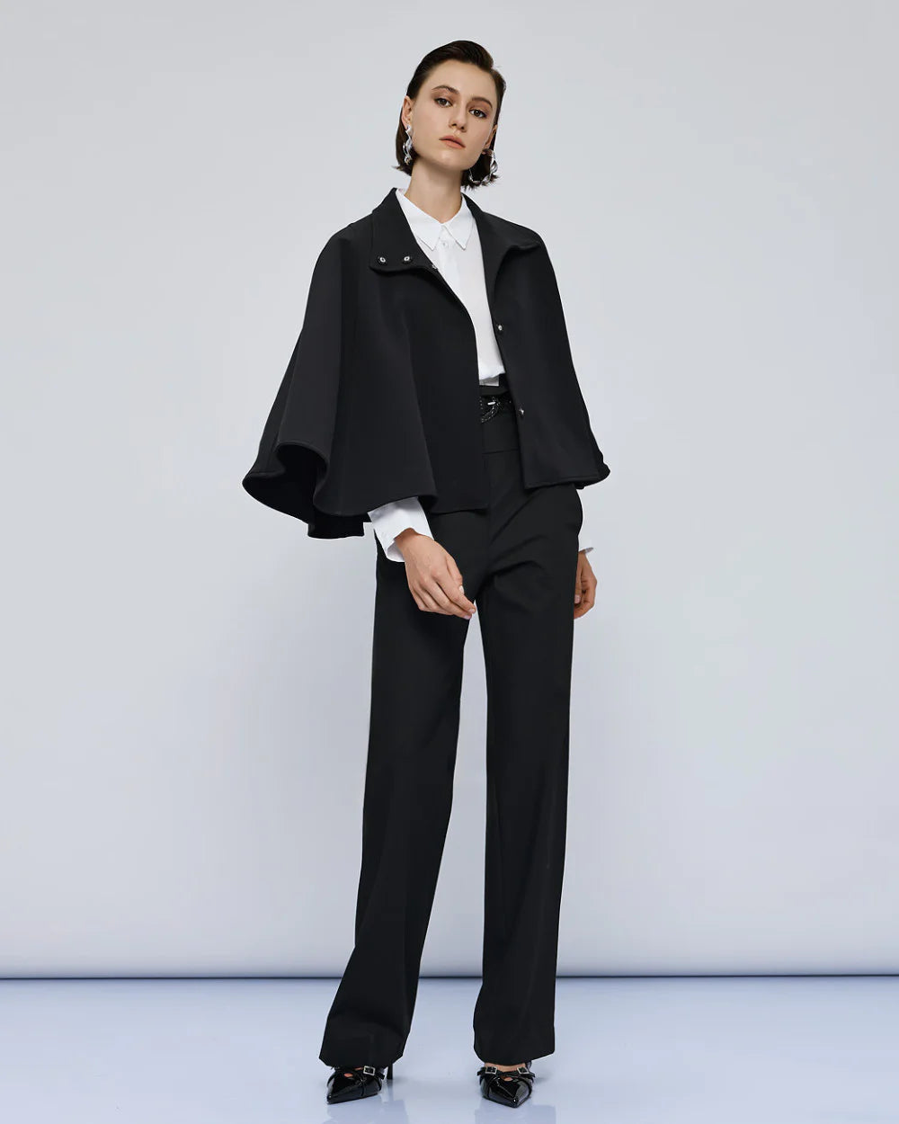 54-1037 Oversized Cape Jacket - Brown Loft