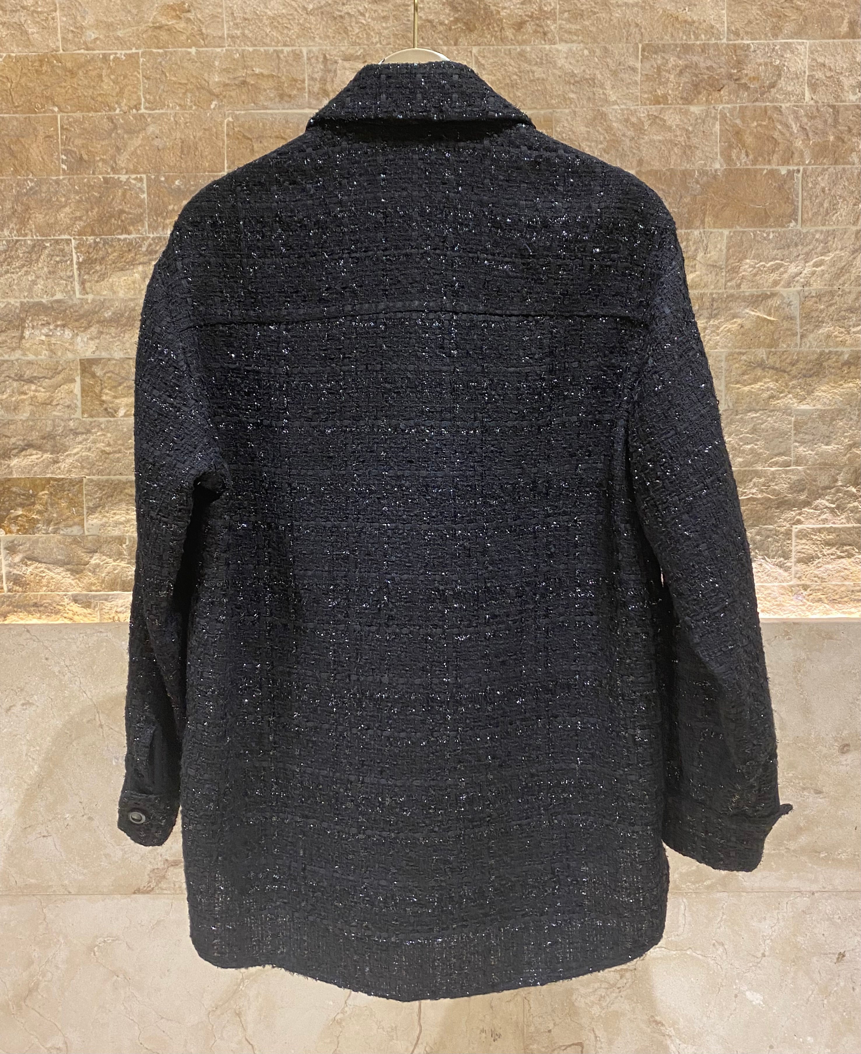 54-1044 Tweed Lurex Long Jacket - Brown Loft