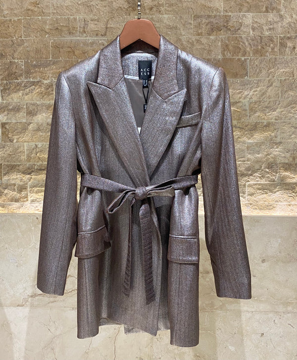 54-1054/5067 Metallic Effect Jacket and Pant جاكيت وبنطال بتأثير معدني