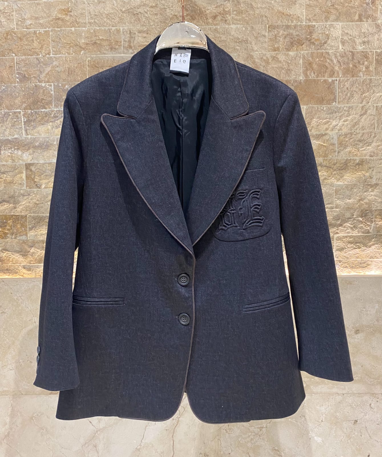 54-1056/5026 Collar Buttoned Jacket and Pant سترة وبنطال بأزرار وياقة - Brown Loft