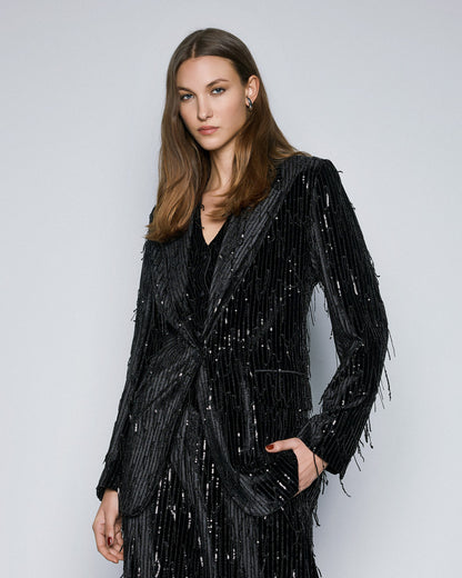 54-1094 Velvet Sequins Jacket - Brown Loft