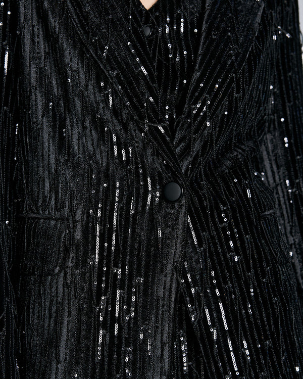 54-1094  Velvet Sequins Jacket جاكيت مخملي مزين بالترتر