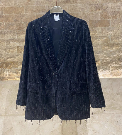 54-1094 Velvet Sequins Jacket - Brown Loft
