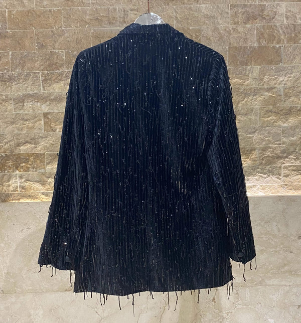 54-1094  Velvet Sequins Jacket جاكيت مخملي مزين بالترتر