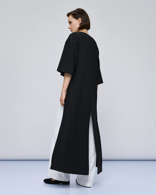 54-2041 Boat Neckline Long Back Top بلوزة طويلة الظهر بفتحة رقبة على شكل قارب