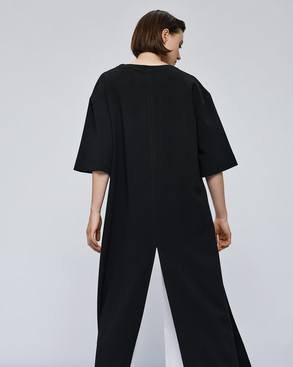 54-2041 Boat Neckline Long Back Top بلوزة طويلة الظهر بفتحة رقبة على شكل قارب