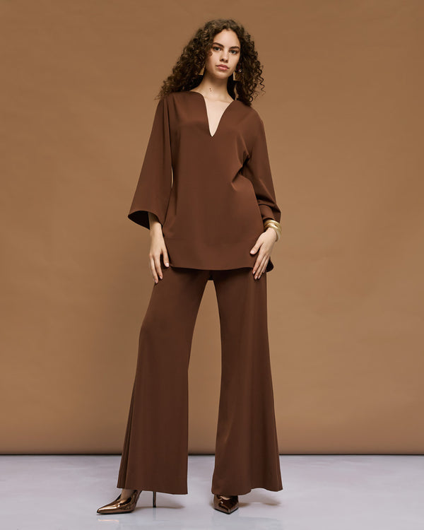 54-2072/5038 Long Top and Flare Pants بلوزة طويلة وبنطال واسع