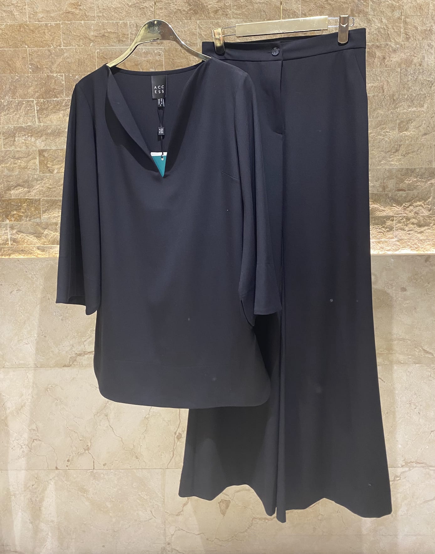 54-2072/5038 Long Top and Flare Pants - Brown Loft