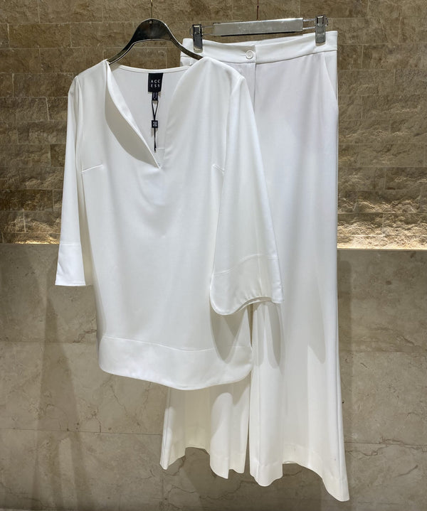 54-2072/5038 Long Top and Flare Pants بلوزة طويلة وبنطال واسع