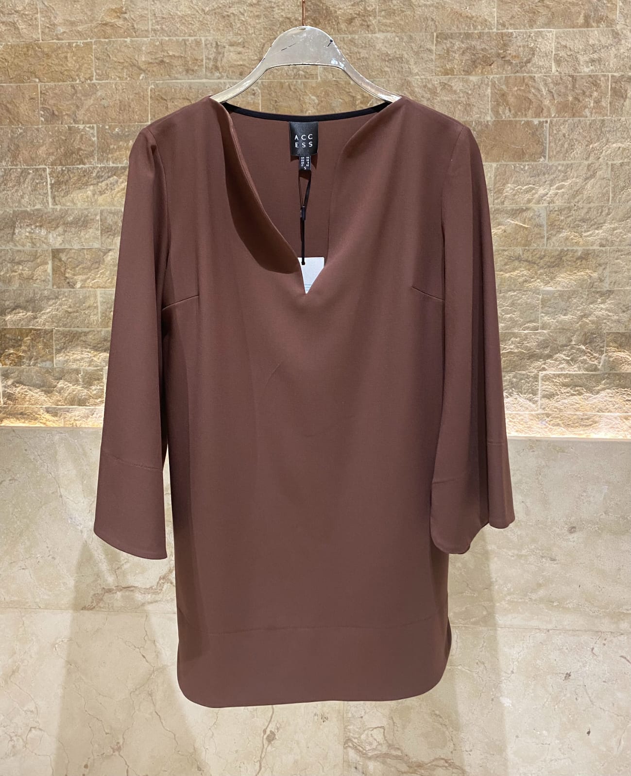 54-2072/5038 Long Top and Flare Pants - Brown Loft