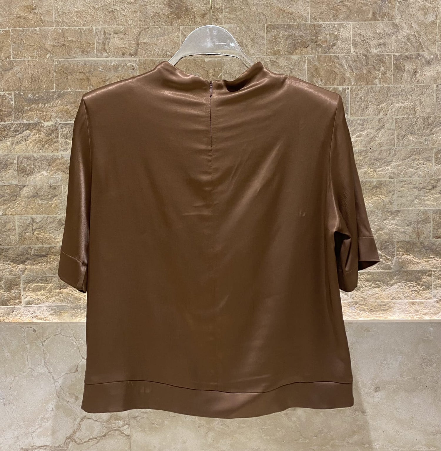 54-2112 Satin Top - Brown Loft