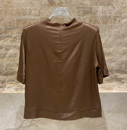 54-2112 Satin Top - Brown Loft