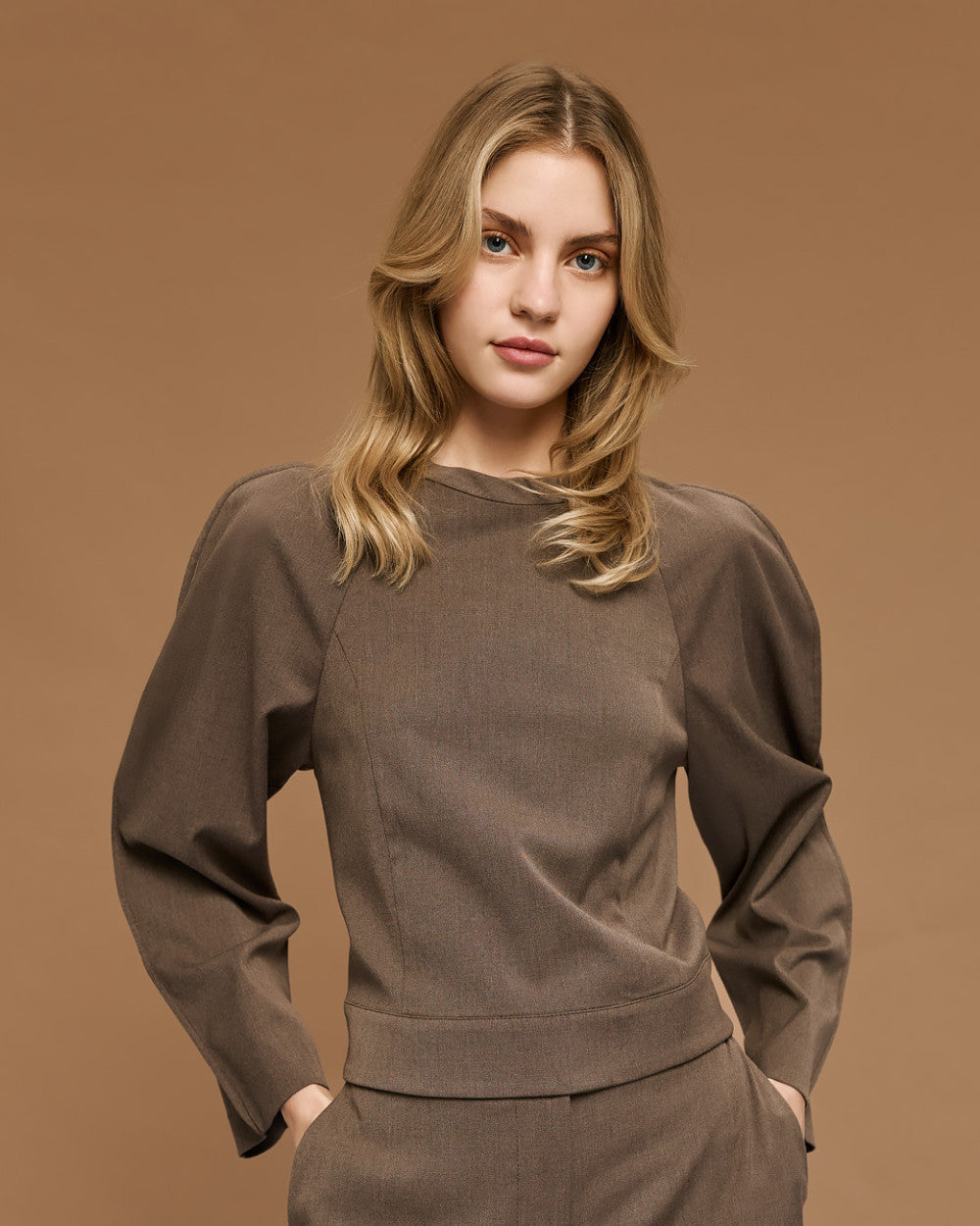 54-2124 Cropped Top - Brown Loft