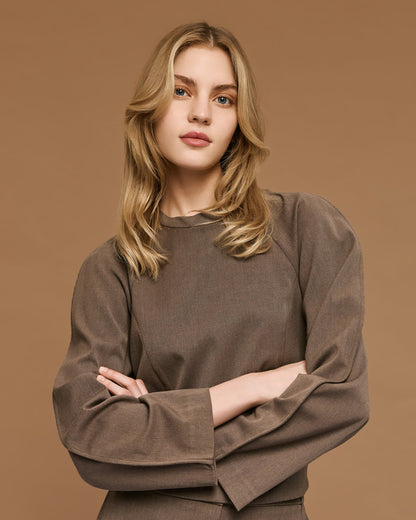 54-2124 Cropped Top - Brown Loft