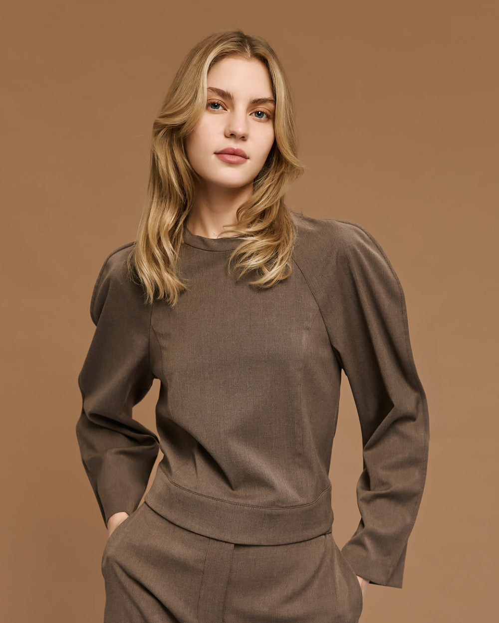 54-2124 Cropped Top - Brown Loft