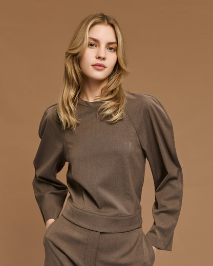 54-2124 Cropped Top - Brown Loft