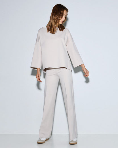 54-2155/5118 Asymmetric Top with Elastic Waistband Pants - Brown Loft