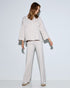 54-2155/5118 Asymmetric Top with Elastic Waistband Pants - Brown Loft
