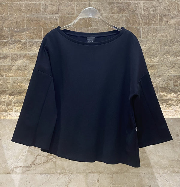 54-2155/5118  Asymmetric Top with Elastic Waistband Pants بلوزة غير متماثلة مع بنطال بخصر مطاطي