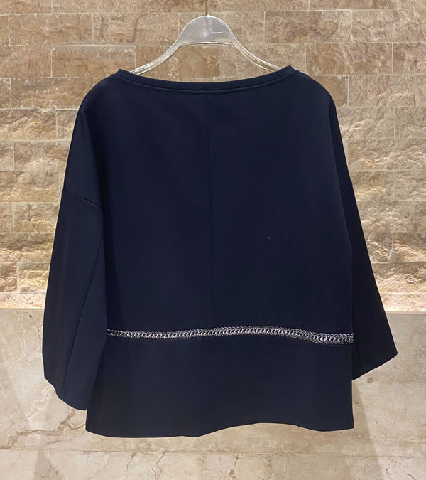 54-2155/5118  Asymmetric Top with Elastic Waistband Pants بلوزة غير متماثلة مع بنطال بخصر مطاطي