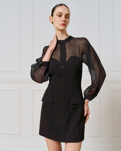 54-3019 Sheer Midi Dress - Brown Loft