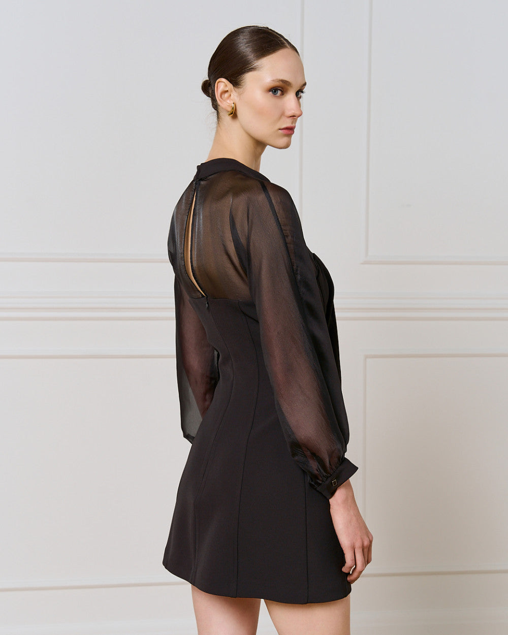 54-3019 Sheer Midi Dress - Brown Loft