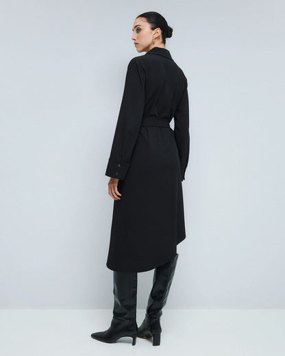 54-3053 Asymmetric Shirt Dress - Brown Loft