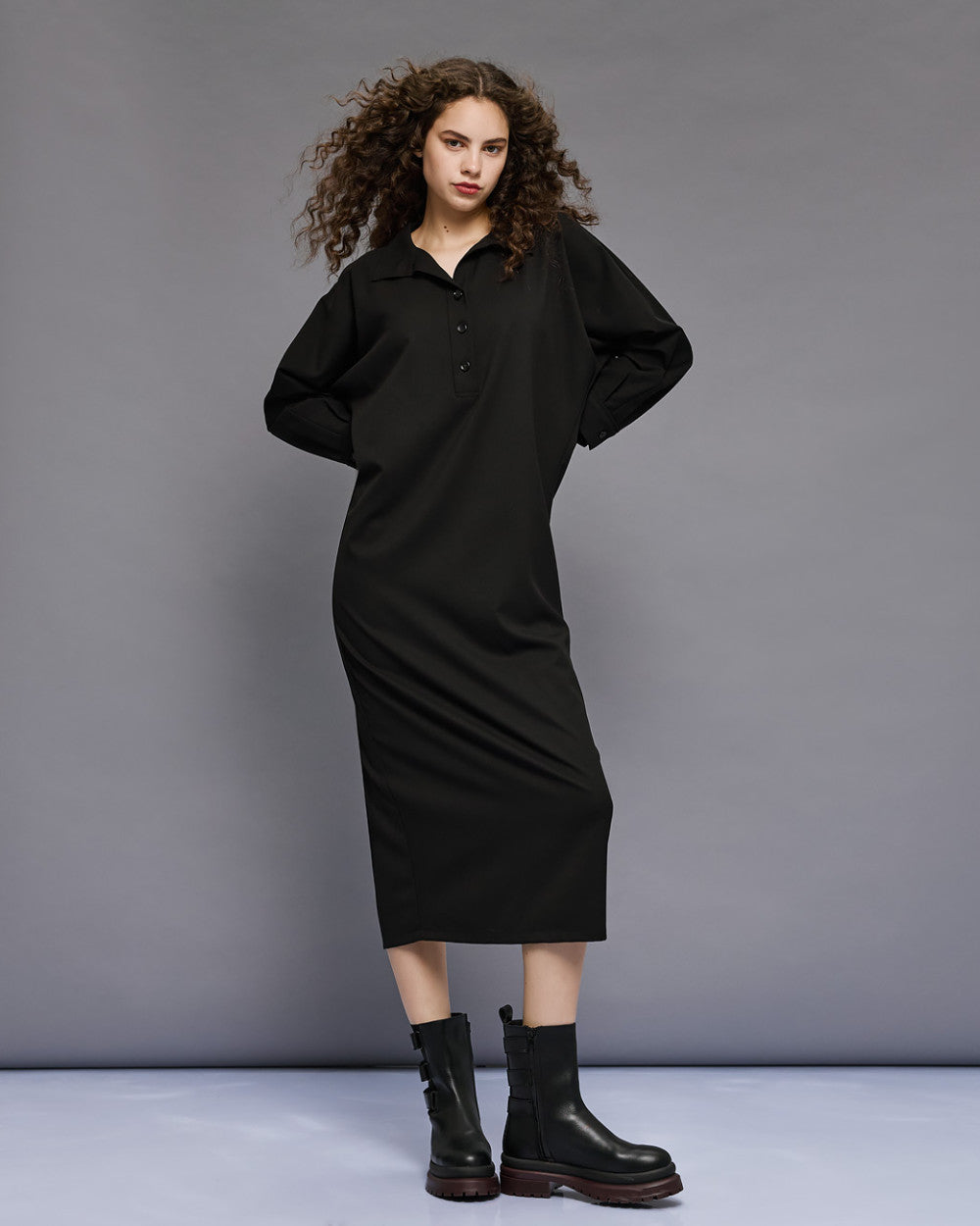 54-3313 Long Dress - Brown Loft