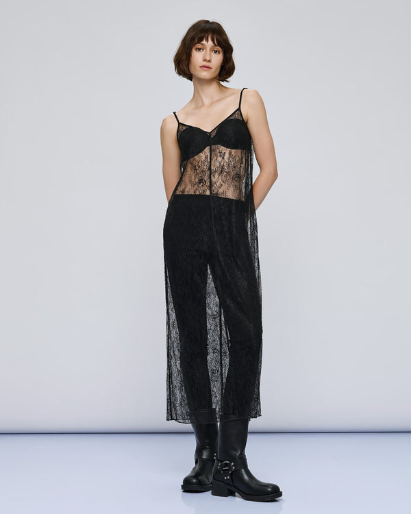 54-3318  Lace Dress فستان دانتيل بأشرطة