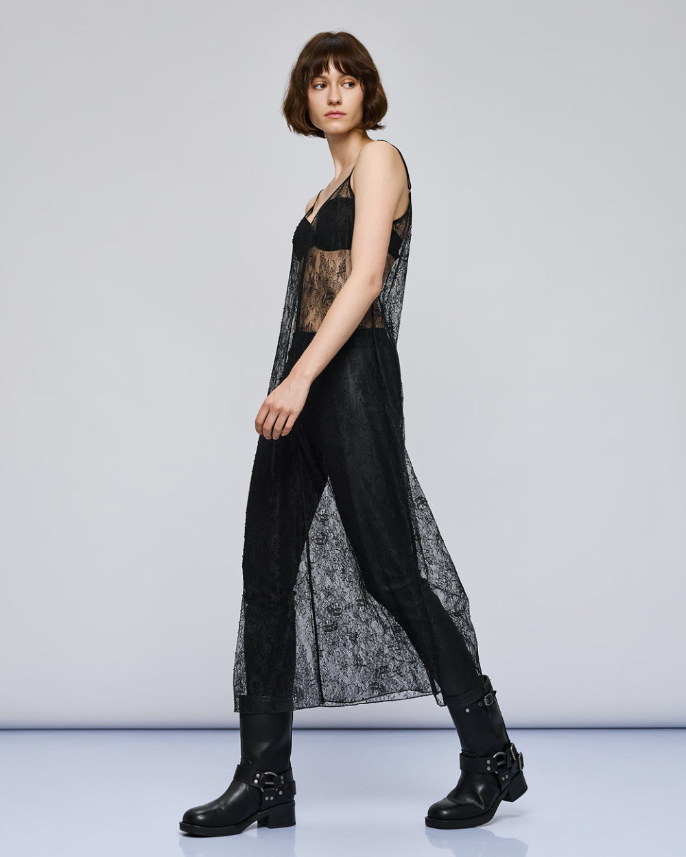 54-3318 Lace Dress - Brown Loft