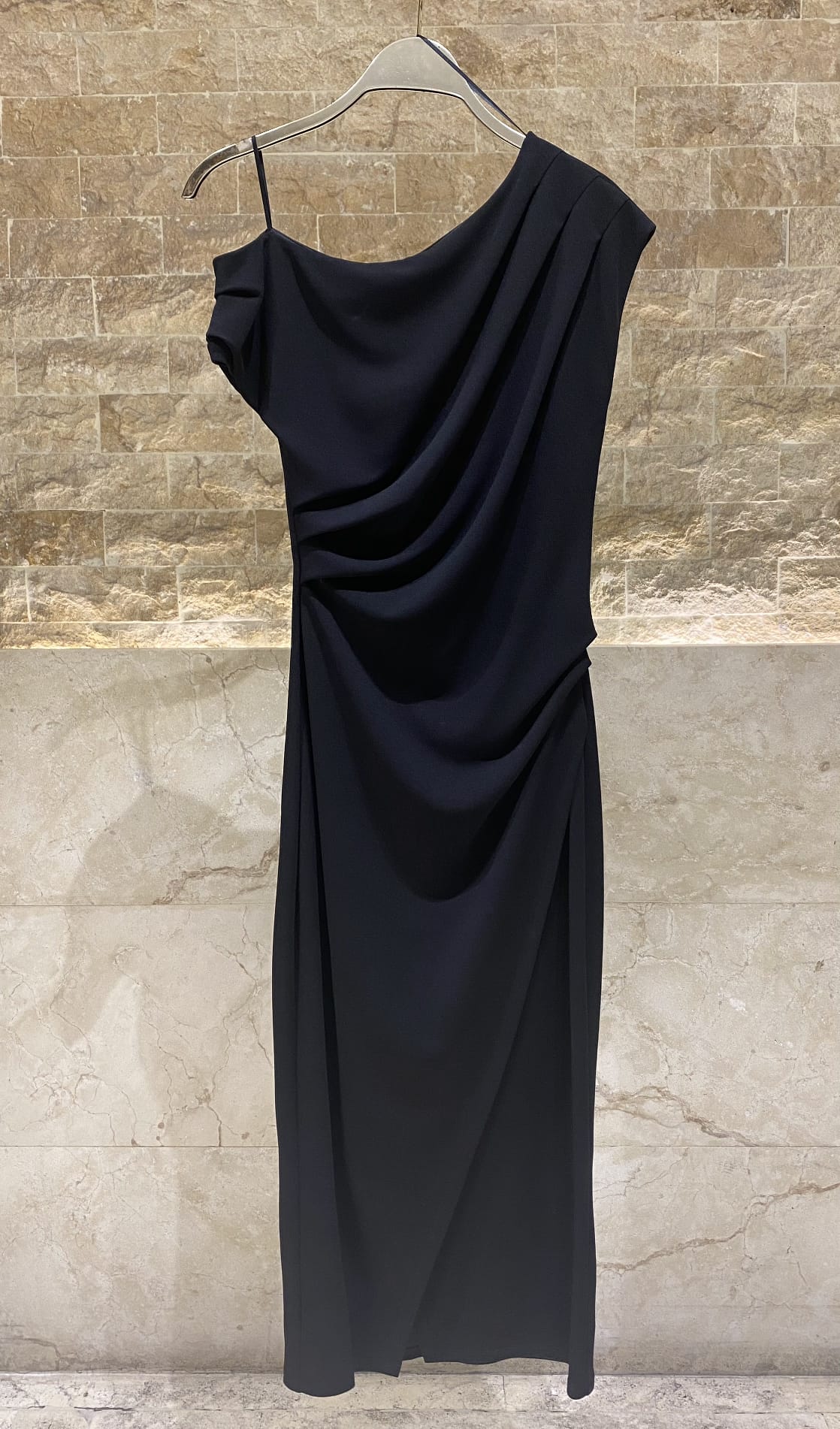 54-3351 Off Shoulder Midi Pencil Dress - Brown Loft