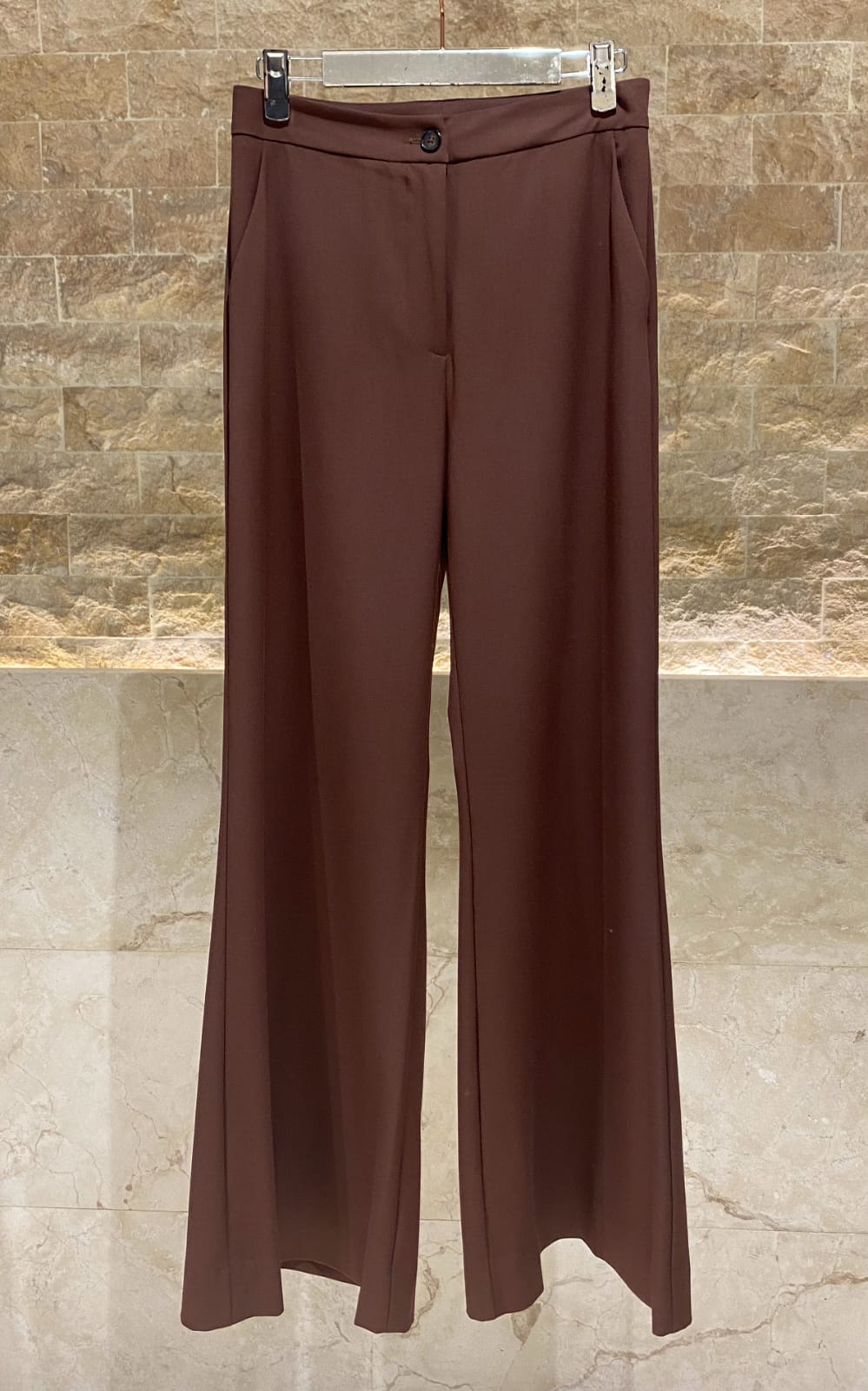54-2072/5038 Long Top and Flare Pants - Brown Loft
