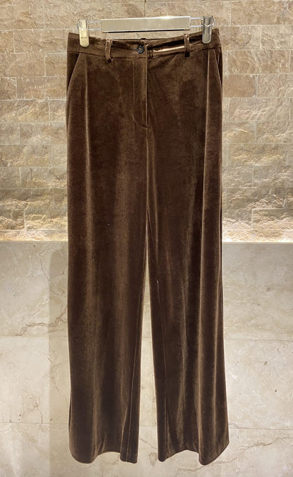 54-1035/5039 Velvet Jacket and Pants - Brown Loft