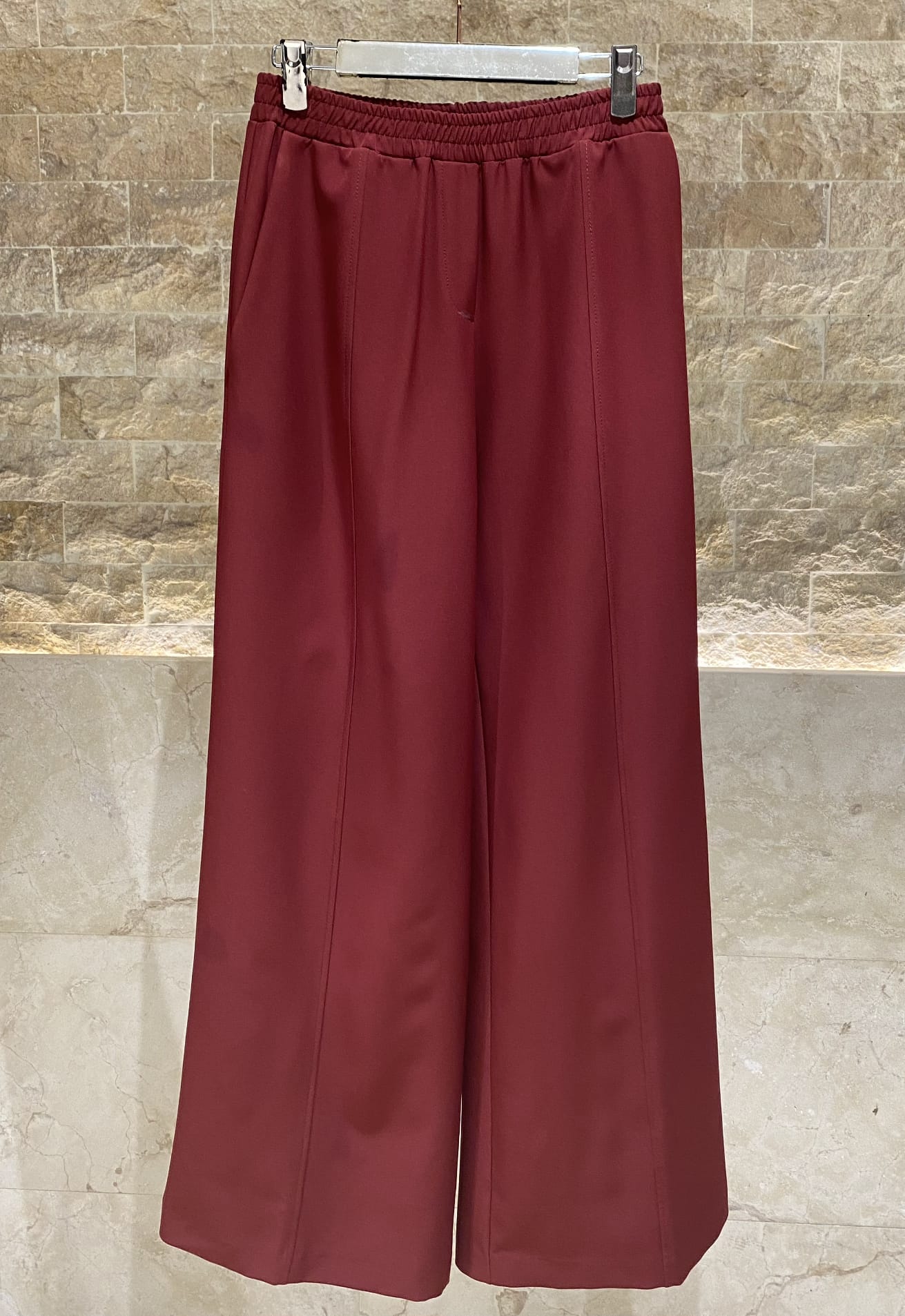 54-1025/5043 Sleeveless Jacket and Wide Leg Pants - Brown Loft