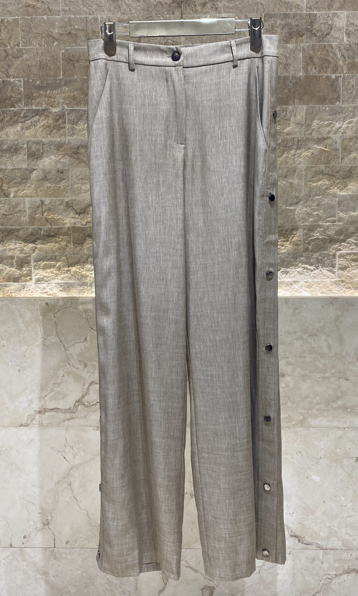 54-1021/5047 Oversized Jacket and Straight Leg Pants - Brown Loft
