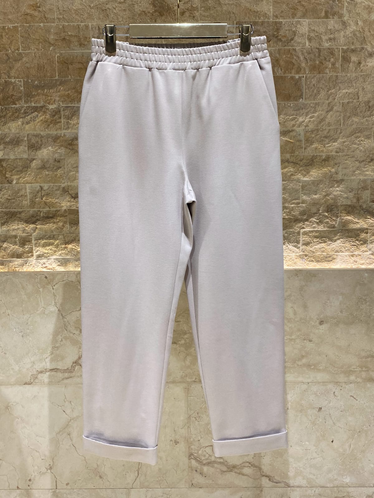 54-2155/5118 Asymmetric Top with Elastic Waistband Pants - Brown Loft