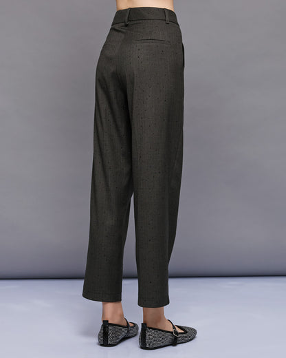 54-5120 Chic Pants with Rhinestone Details - Brown Loft